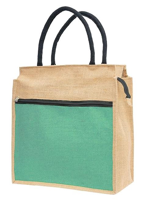 Stonkar Eco-Friendly Jute Shopping Bag | Heavy Duty Reusable Grocery Tote with Zipper | Waterproof Laminated Carry Bag for Vegetables & Market