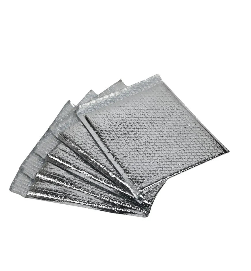Silver Aluminum Insulated Bubble Pouch-Envelope Bag | Instant hot-cold Food Delivery & Transport Medical Supplies | 12" x 10" Inch (Pack of 10 pcs)