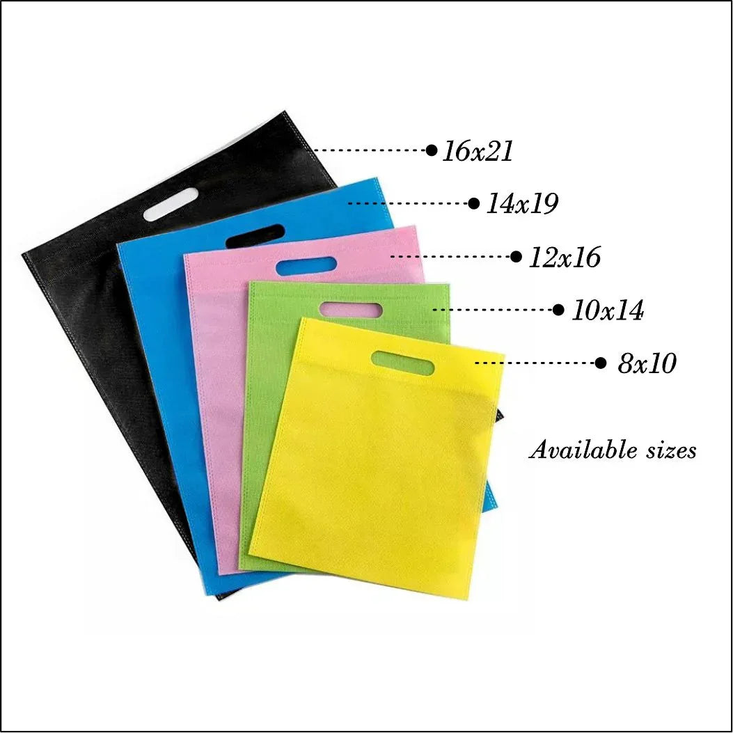 Non-Woven Carry Bag (Pack of 100 pcs) (Multi Size and Color) Competitive Price on Higher Quantities