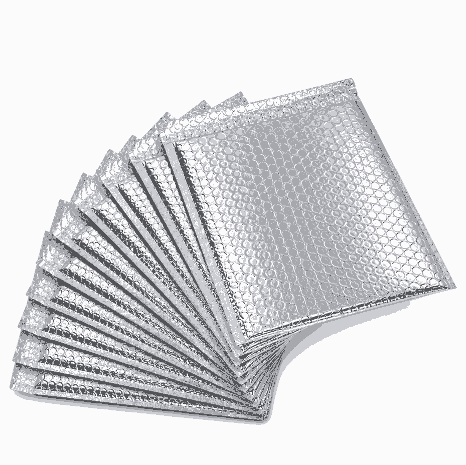 Silver Aluminum Insulated Bubble Pouch-Envelope Bag | Instant hot-cold Food Delivery & Transport Medical Supplies | 10" x 8" Inch (Pack of 10 pcs)