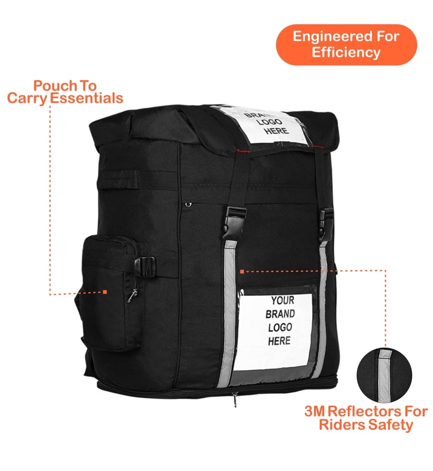 Premium Delivery Bag | Ecommerce and Logistic Delivery Backpack | Food and Grocery Delivery Bag | Size-27" Inch (Black)