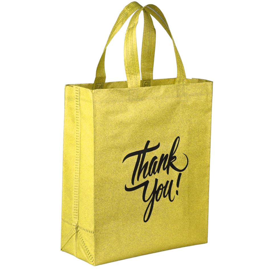 Sparkle Shopping Bag | Carry Bag for Return Gifts | Non-Woven Gift Bags | Tote Bags (Pack of 10 Pcs)